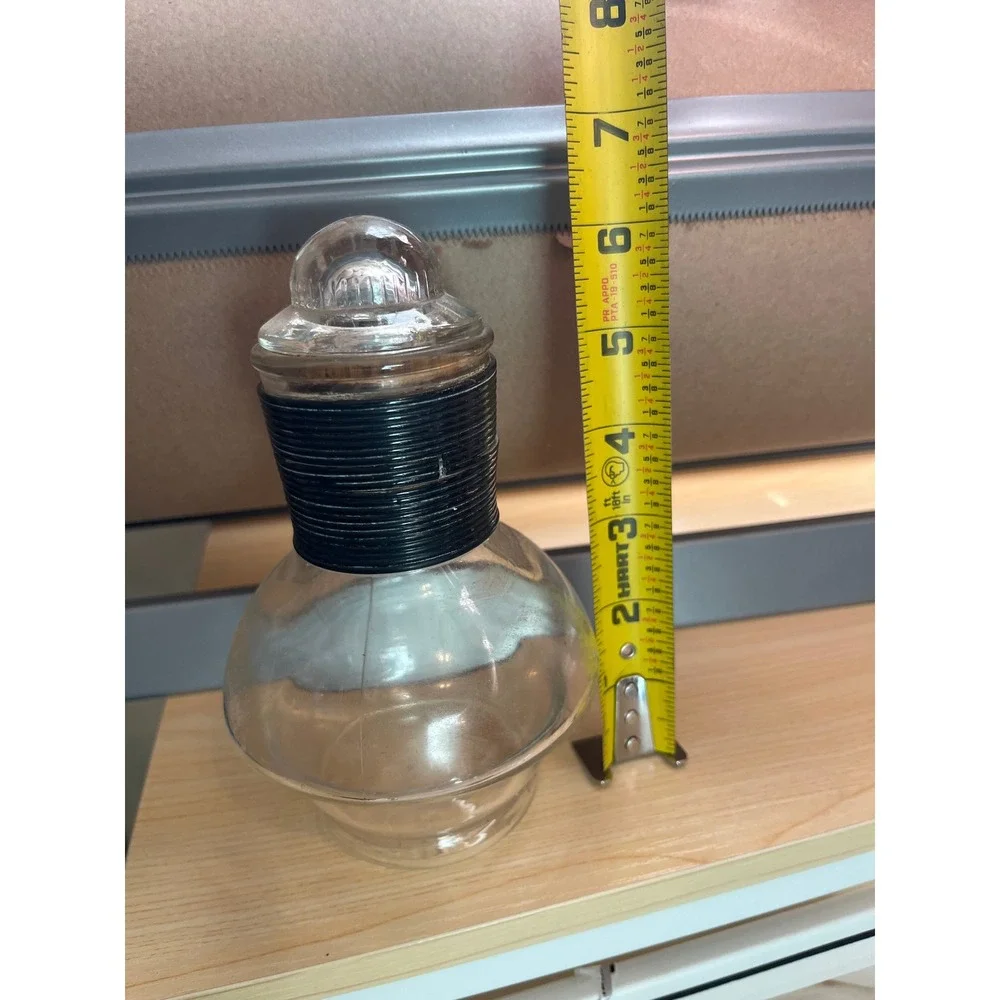 Vintage McKee Glasbake bottle Individual Carafe Clear‎ Glass Black Neck